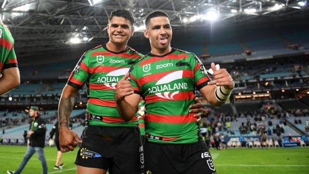 Latrell Mitchell and Cody Walker are close on and off the field at South Sydney.