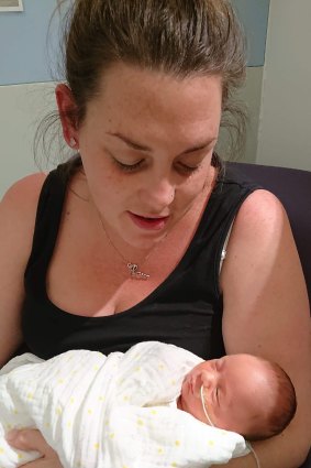 Astrid McCrank with her baby daughter Lillie.