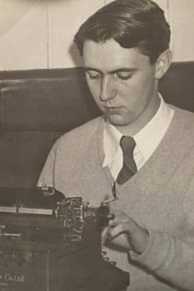 Michael Cannon at The Age in its Collins Street office 1951.
