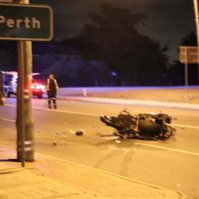 The motorbike rider involved in the Mount Lawley crash later died in hospital.