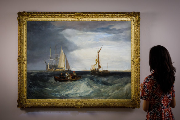 A rare seascape by J.M.W. Turner goes on view for the first time in 75 years at Sotheby’s in London. 