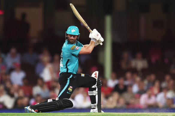 Michael Neser of the Heat bats during the Men’s Big Bash League match between the Sydney Sixers and the Brisbane Heat.