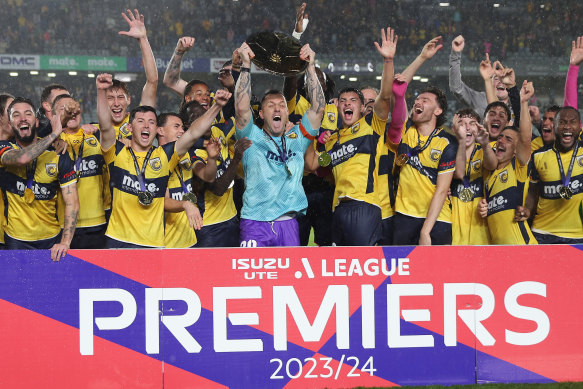 Mariners were crowned A-League Men premiers after their game against Adelaide United on May 1.