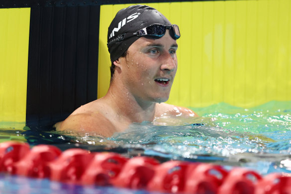 Cam McEvoy won the 50m freestyle on Friday night. 