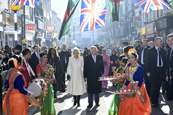 King Charles III and Camilla, the Queen Consort, visit Brick Lane in east London to meet with charities and businesses in February.