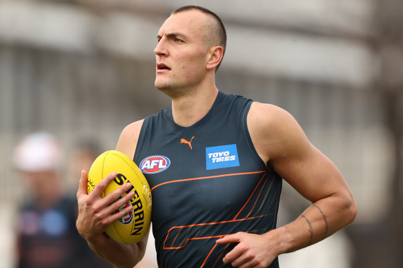 Braydon Preuss could finally pull on GWS colours for this first time this weekend. 