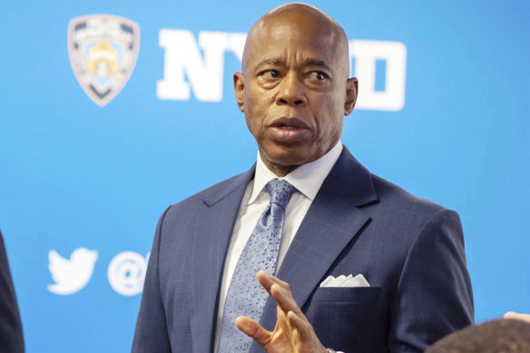 New York Mayor Eric Adams during a public safety-related announcement at New York City Police Department last month.