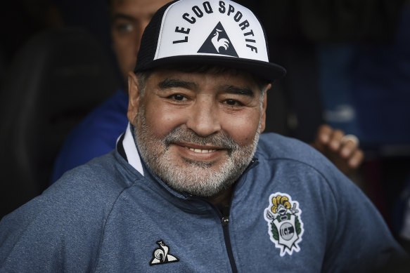 Diego Maradona, pictured in 2019, died of a heart attack in 2020.