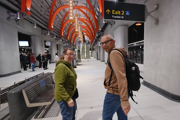 Fran La Fontaine and Richard Gogerly at the State Library station.