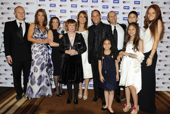 The wider Pratt family at a 2010 dinner.