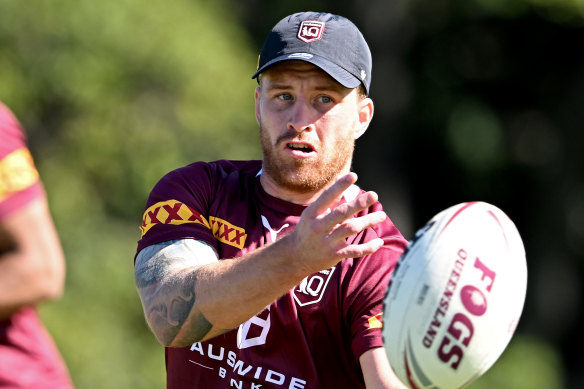 Cameron Munster at training for the Maroons.