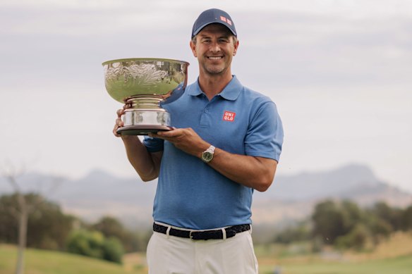 Adam Scott with the Cathedral Invitational trophy.