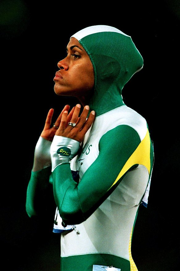 Cathy Feeman's infamous Nike suit was designed to reduce wind drag. 