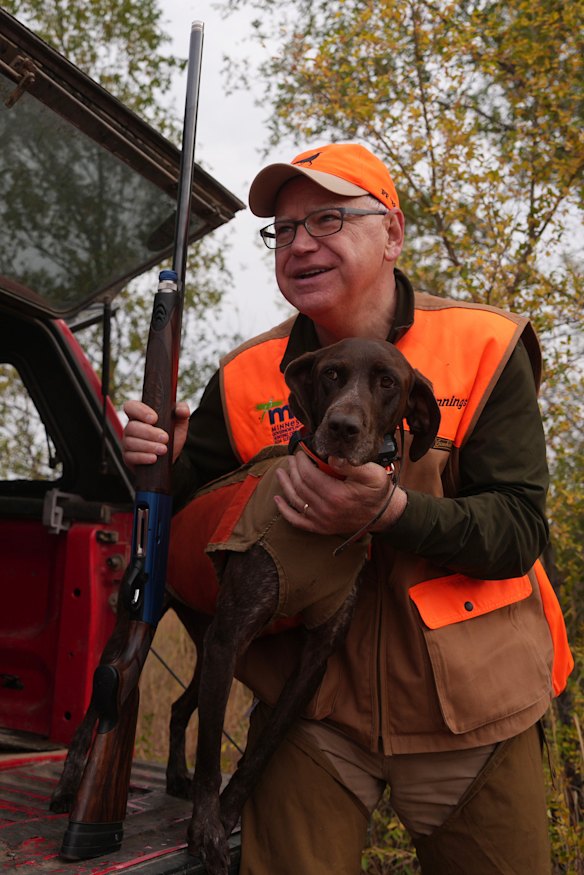 Pheasant hunting is Tim Walz’s “favourite thing” in part because of having dogs around.