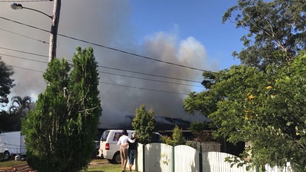 Thick plumes of smoke were visible from miles away.