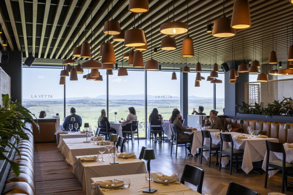 Inside La Vetta, Marnong Estate’s 110-seat Italian restaurant.