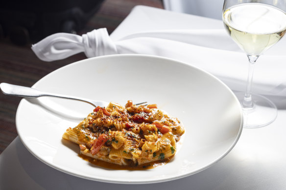 Grooved paccheri pasta with Moreton Bay bug.