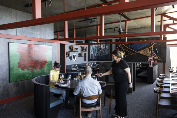 Leisurely winery dining at Mount Monument’s restaurant.