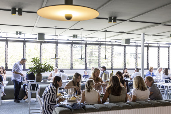 Louvre windows are a feature of the upstairs dining room. 