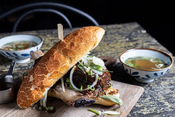 Braised beef short rib banh mi.