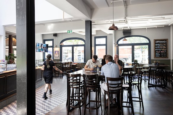 Inside the new-look pub’s street-level public bar.