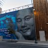 A mural of Tony Hsieh in Fremont East.