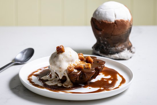A dessert of "tamarind four ways" and asin tibuok (“whole salt”, pictured right).