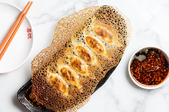 Wagyu pan-fried dumplings.