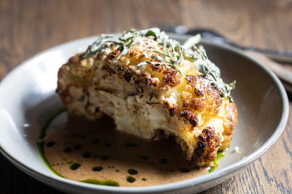 Cauliflower cheese with sourdough miso.