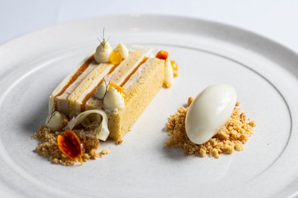 Fennel and apricot tea cake with Earl Grey cream.