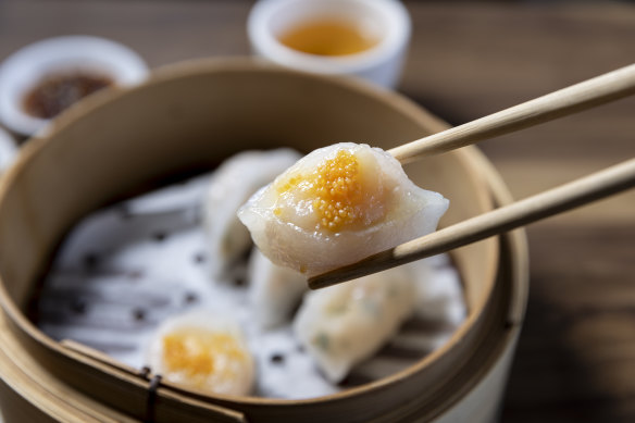 Scallop and prawn dumpling.