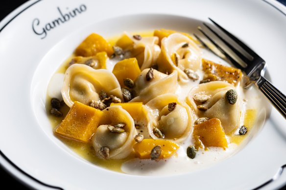 Tortellini with pumpkin.