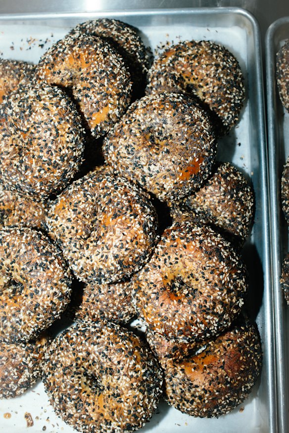 Seeded bagels. 