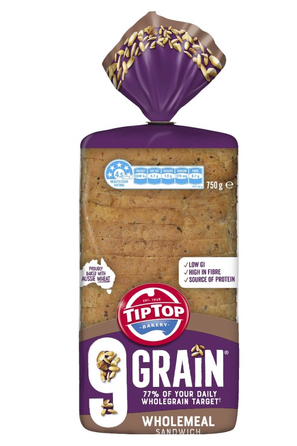 Tip Top 9 Grain Wholemeal Sandwich.