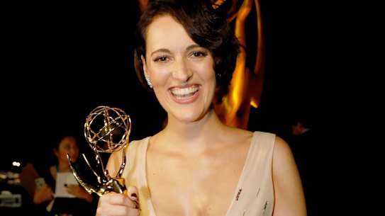 Phoebe Waller-Bridge backstage at the 71st Primetime Emmy Awards.