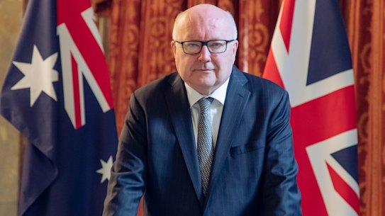 Australia’s outgoing High Commissioner to the UK George Brandis at Australia House, April, 2022.