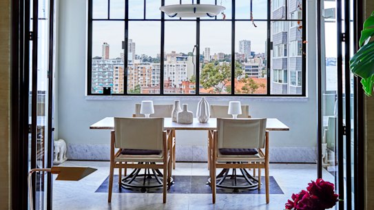 The former balcony is Mark’s favourite room.  “When we put in the windows and the heated marble floors, that allowed quasi alfresco use all year round.”
