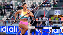 Nine Kennedy has a triumphant return to competition, jumping 4.80 metres in the women's pole vault. 