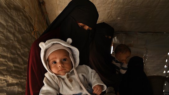 Kirsty Rosse-Emile, pictured with son Yahya in al-Hawl camp in 2019.