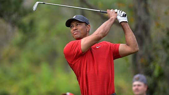 Woods in action at the PNC Championship in Florida last month.