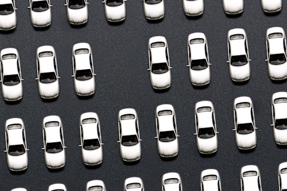 Ford Falcons lined up with one missing.