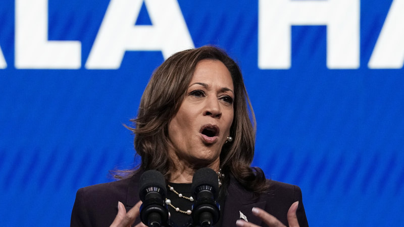 Donald Trump leads Kamala Harris among registered voters in latest poll