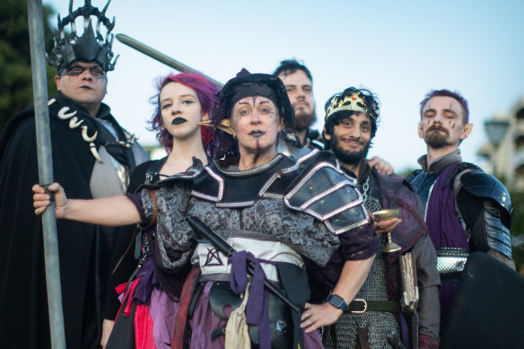  Members of the Exodus group in Kensington, from left, Mickey Sixtus, Kyrie Freedman, Marianne Johnson, Joshua White, Omid Shahzadi and Rohan Fry.