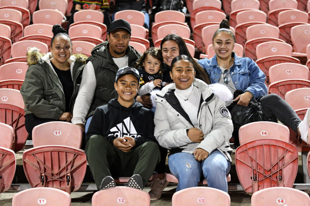 Jarome Luai's family watching on during last week's win against Parramatta at Panthers Stadium.