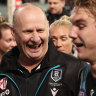 Ken Hinkley’s future at Port Adelaide has been assured.