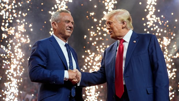 US Health Secretary Robert F. Kennedy Jr and President Donald Trump.