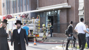 The fire at the Adass Israel Synagogue.