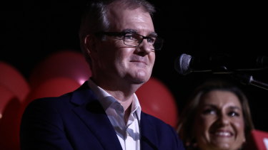 Labor leader Michael Daley concedes on Saturday night. 