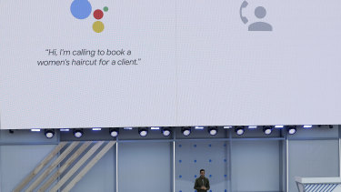 Google CEO Sundar Pichai introduces Duplex technology at Google I/O.
