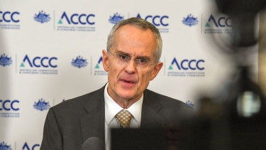ACCC chairman Rod Sims released the preliminary report on digital platforms in Sydney on Monday.
